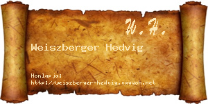 Weiszberger Hedvig névjegykártya